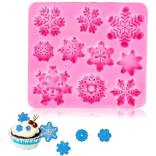 1 Stück Silikon Schneeflocke Formen, Weihnachten Form, Backformen Werkzeuge, Kuchen Schokolade Pudding Jelly Seife Muffin Tabletts, für Küche Backen Dekoration
