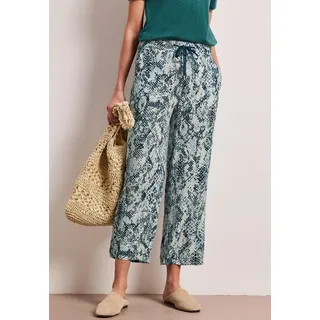 STREET ONE Schlupfhose Snake Print Wide Leg Blau 36/26