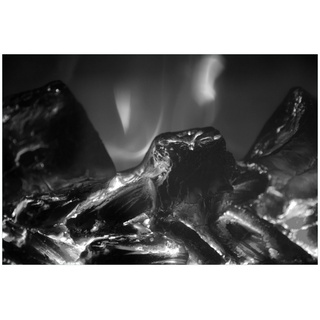 Wallario Glasbild, Glühende Kohlen schwarz-weiß abstrakt, in verschiedenen Ausführungen schwarz