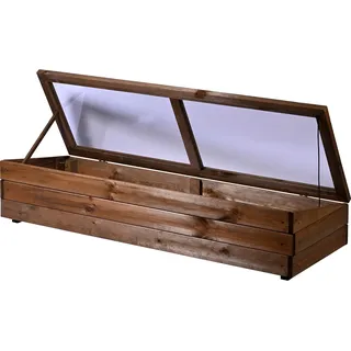Dobar Frühbeet-Aufsatz für Hochbeet 117 cm x 40 cm x 16 cm Dunkelbraun