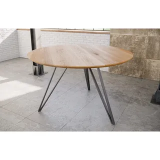 SAM Runder Esstisch Dream Ø 100 cm Eichenholz Hairpin Silber