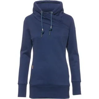 Ragwear Neska Damen Frauen Kapuzenpulli,Kapuzenpullover,Hoodie,Stehkragen,Seitentaschen,Blau,S - S