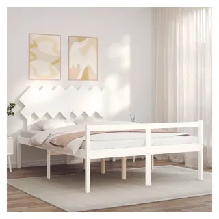 vidaXL Seniorenbett 140 x 200 cm Weiß