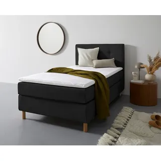Home affaire Boxspringbett Heimatblick 100x200cm beliebig erweiterbar zu Doppel- und Familienbett, Einzelbett, Hotelbett erhältlich in H2,H3 & H4 grau