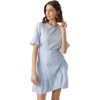Vero Moda Damen Kleid VMHENNA Regular Fit Regular Fit Blau Bell Mini Henna Vic 10266073 S