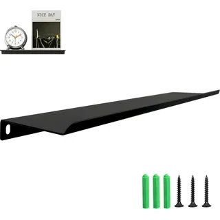 OUYULAI Wandregal Metall Schwarz Schweberegal Wandboard Duschregal Dekorative Schweberegal Badezimmer Organizer, Bad ZubehöR, Ablage FüR Wohnzimmer, Bad, Büro, KüChe Modernes Design, 1 Stück, 40 cm