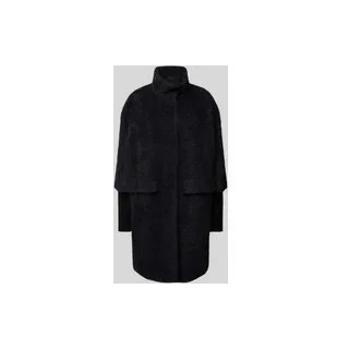 Mantel mit Stehkragen, Black, 38