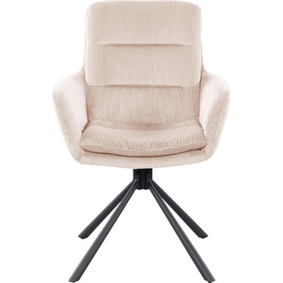 SalesFever Armlehnstuhl, mit 360° Drehfunktion beige|schwarz|weiß