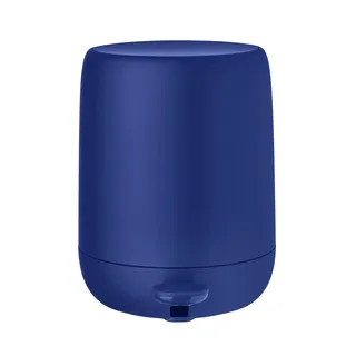 blomus Kosmetikeimer SONO | Treteimer 3L mit Soft-Close & Pedal | Farbe Mazarine Blue | Bad Mülleimer aus Kunststoff & Silikon | herausnehmbarer Inneneimer | Ø20 x 25H cm