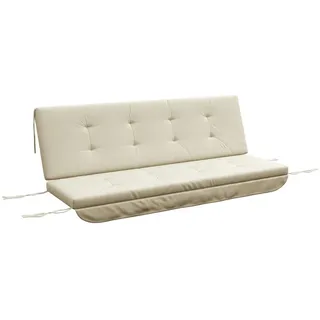 Outsunny Auflagen-Set für Hollywoodschaukel 170 cm Stuhlkissen, Schaukelauflage, Sitzkissen Gartenpolster Rückenkissen Seitenkissen, Beige
