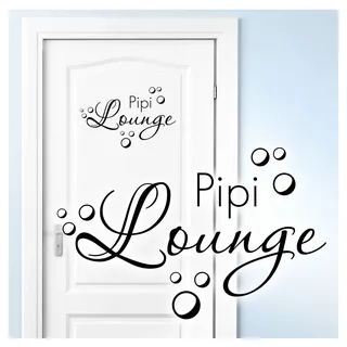 Grandora Wandtattoo WC Türaufkleber Pipi Lounge I schwarz (BxH) 26 x 17 cm I Badezimmer Toilette Bad Sticker Aufkleber Wandaufkleber Wandsticker W5442