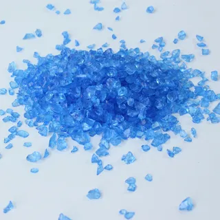 Glasnuggets Nuggets Glas Dekosand Dekosteine Streudeko, 2 - 4 mm Korngröße, 1kg im Beutel (blau)