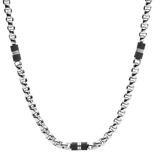 Fossil Halskette Für Männer Kleid, Länge: 450mm + 50mm Silber Edelstahl Halskette, JF03314040