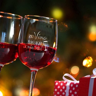 XXL Leonardo Weinglas -Zu Vino sag ich nie no!- Geschenk mit lustigem Spruch zum Geburtstag für sie & ihn – lustige Geschenkidee für Männer & Frauen