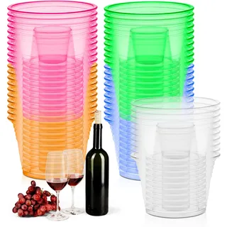 100 Stück Bomb Shotglas aus Kunststoff, 100ml Jäger bomb Schnapsgläser mit Schnapsglas-Einsatz, Bomb Shot Becher, Transparente Kunststoffbecher Einweg-Schnapsgläser für alle Veranstaltungen (Bunt)
