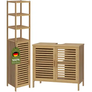 bellamio Waschbeckenunterschrank 2 Fächer 40 x 55 cm Braun