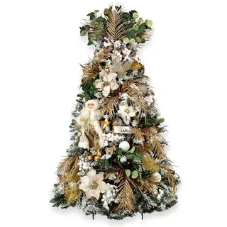 Laalu Weihnachtsbaum, Weiß, Champagner, Grün, Gold, Kunststoff, Tanne, 180 cm, Dekoration, Weihnachtsdekoration, Weihnachtsbäume & Zubehör