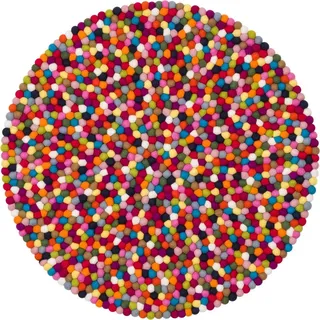 myfelt Lotte Filzkugelteppich Ø 90 cm Mehrfarbig