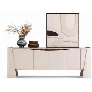 JVmoebel Sideboard Designer Sideboard 230 cm Beige Holz Modern Esszimmer Kommode (1 St), Made in Europa beige|braun