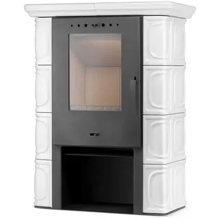 Kachelofen ELDUR Elfenbein 6kW – freistehend, Keramik, ECO Design 2022, klassischer Kaminofen - Beige