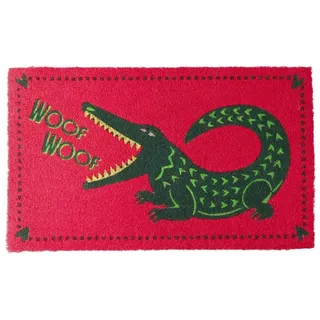 Gift Company Fußmatte aus Kokosfasern Woof Woof Krokodil (75x45cm) - Pink