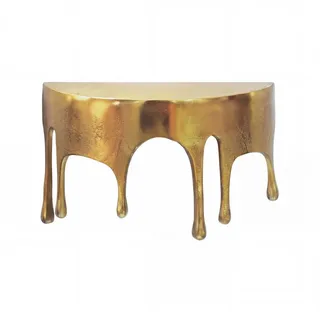 Wohnling Wandregal WL7.531 35cm Aluminium Gold Hängeregal Schweberegal Wandboard Metall, Originelles Hängeregal in edler Tropfenoptik, Komplett aus robustem Aluminium gefertigt goldfarben