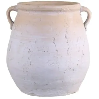 Chic Antique Dekovase aus Terracotta, H35/L34,5/B33 cm, creme