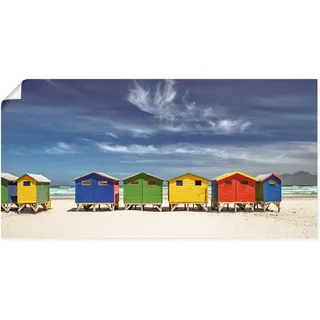 Wandbild »Bunte Strandhäuser bei Kapstadt«, Strandbilder, (1 St.), als Alubild, Outdoorbild, Leinwandbild, Poster, Wandaufkleber, 12768852-0 bunt B/H: 100 cm x 50 cm