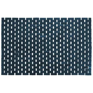 WENKO Badematte Bamboo Dunkelblau - Unterseite rutschhemmend, Bambus, 50 x 80 cm, Dunkelblau