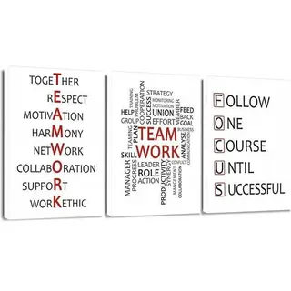 Leinwandbilder 3 Teilig Kunstdruck Team Work Teamarbeit 30x40cm
