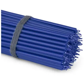 NKlaus Spitzkerze 100x Stabkerzen blau Rußfrei Tropffrei dünn L 16cm (100 Stück = ca. 400g) beige|blau