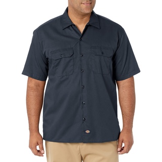 Dickies Herren Kurzarm-Arbeitshemd, kurzärmlig, Button-Down-Hemd, Blau, XXXXXXXL