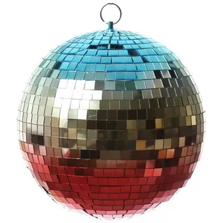 SATISFIRE Discolicht Spiegelkugel 25cm Regenbogen Discokugel Mirrorball Party Disko Deko bunt