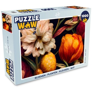 MuchoWow Puzzle Blumen - Pflanzen - Weiß, 1000 Puzzleteile, Foto-Puzzle, Bilderrätsel, Puzzlespiele, Klassisch bunt
