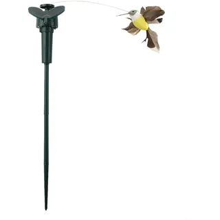Realistische solarbetriebene Gartendekoration mit Schmetterlingen und Vögeln, lebensechte ABS-Dekoration für Hof, Rasen, Pavillon, Landschaft und Hochzeit im Freien, bunter 38 cm Pfahl (Vogel)