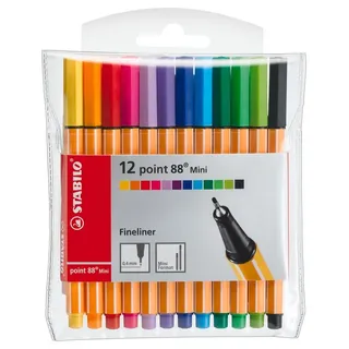 Stabilo Point 88 Mini Fineliner farbsortiert 0,4 mm, 12 St.