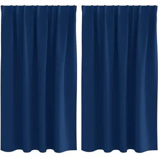 vidaXL Vorhang Schlaufen 140 x 140 cm Blau 2 St.