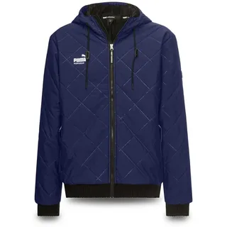 PUMA Workwear Winterjacke Herren mit Kapuze und Steppmuster - Warm gefüttert - Mit Kordelzug Robuste Arbeitsjacke für Handwerk Produktion Logistik und Baugewerbe XL