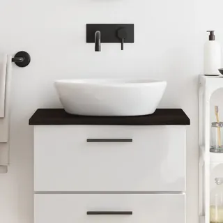 vidaXL Waschtischplatte Dunkelbraun 60x50x2 cm Massivholz Behandelt