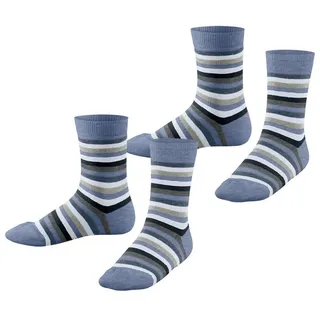 Esprit Socken Playful Stripe 2-Pack K So Baumwolle gemustert 2 Paar, Blau 27-30