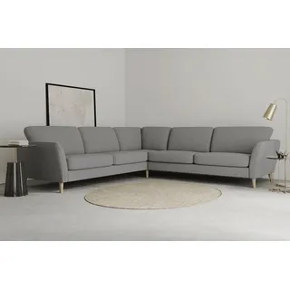 Home Affaire Ecksofa HOME AFFAIRE "MARSEILLE 278/278 cm, L-Form, Webstoff, Flachgewebe, Filzoptik", grau, B:278cm H:88cm T:278cm, 68% Polypropylene, 32% Polyester, Sofas, Ecksofa, gleichschenklig, Massivholzbeine, Landhausstil, Wellenunterfederung