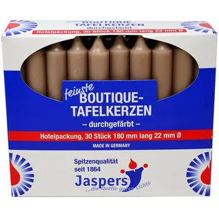 Jaspers Kerzen Tafelkerze Boutique-Kerzen Hotelpackung flachs 30er Pack durchgefärbt