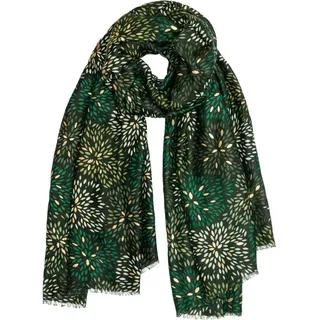 Caspar Modeschal SC517 Damen Schal mit stylish floralem Print und goldenen Akzenten grün