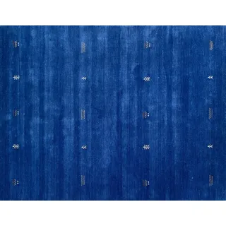 WAWA TEPPICH Gabbeh Teppich Blau 100% Wolle 200x300 cm Handgewebt Orientteppich G64T6