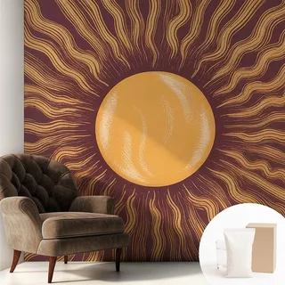 Tapete Vliestapete Mit Kleber Modern - Wanddeko Für Küche - Klebefolie Wand - Luxus Look Sonnenstrahlen 250x250 Cm