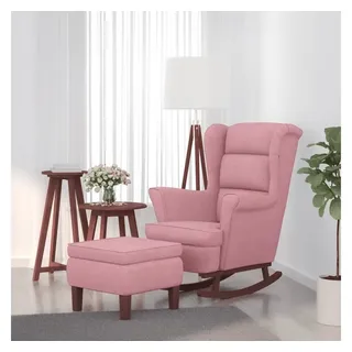 vidaXL Schaukelsessel mit Hocker Samt 70 x 90 x 80 cm Rosa