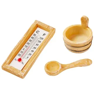 buttinette Miniatur "Sauna-Zubehör", 3-teilig