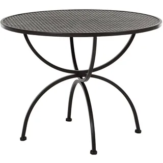 MBM 156137 Tisch Romeo, Durchmesser 100 x 73 cm, Eisengestell Plattenfarbe marone antik