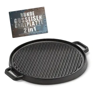bbqboss Grillplatte Ø 29,5 cm Gusseisen schwarz