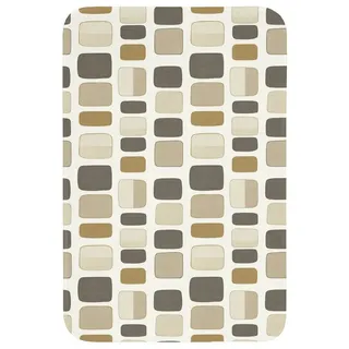 OnlyWow Badematte Blöcke - Vintage - Grau, Höhe 10 mm, Polyester, Rechteckig, Badezimmerteppich, Badteppich, Rutschfest, Duschvorleger, Duschmatte grau Rechteckig | 60 cm x 90 cm x 10 mm